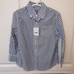 J Crew Crewcuts Blue and White Striped Button-Down Shirt